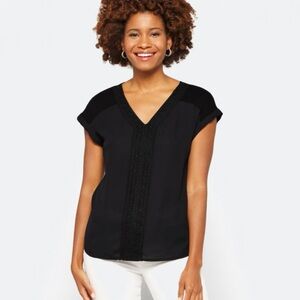 Elegant Black V-Neck Women's Top